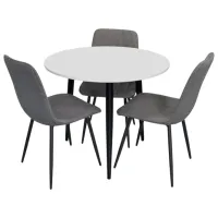 Set masă și scaune Evelin DT 404-3B + 3 YTC-078B BJORN-13 Rotundă / PAL / Gray