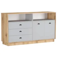 Comodă ML-Mobila Simpl 90 x 160 x 45 / PAL / Gri deschis