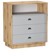Comodă ML-Mobila Simpl 90 x 80 x 45 / PAL / Gri deschis