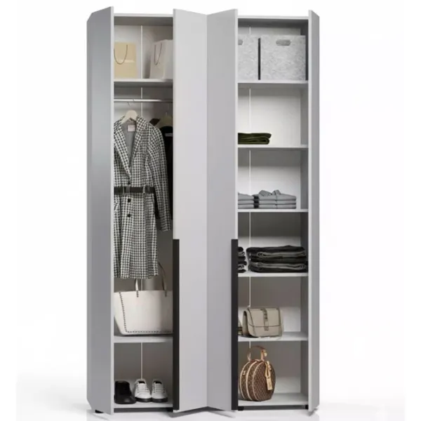Dulap ML-Mobila Lira 4Д 160 x 50 x 240 / DSP / Gri deschis photo 2