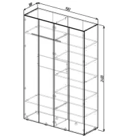 Dulap ML-Mobila Lira 4Д 160 x 50 x 240 / DSP / Gri deschis photo 3