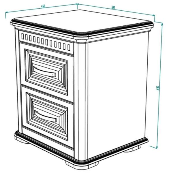 Тумбочки ML-Mobila Марсель №02 61 x 53 x 45см / ЛДСП / Крем Дуб кантри photo 5