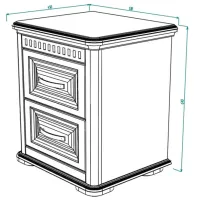 Noptiere ML-Mobila Marseille №02 61 x 53 x 45 / PAL / Cream Country Oak photo 5