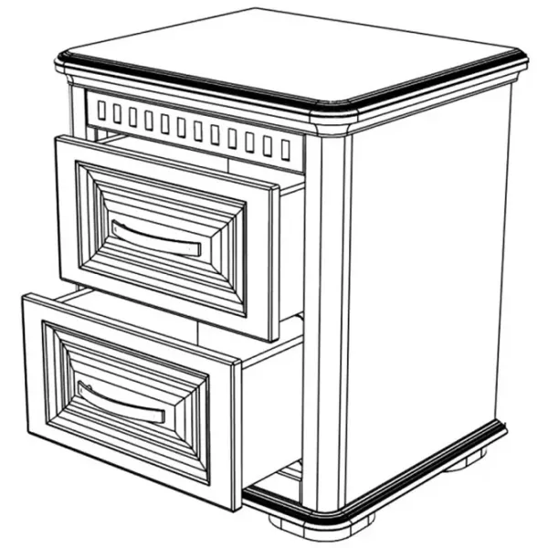 Тумбочки ML-Mobila Марсель №02 61 x 53 x 45см / ЛДСП / Белый Дуб полярный photo 5
