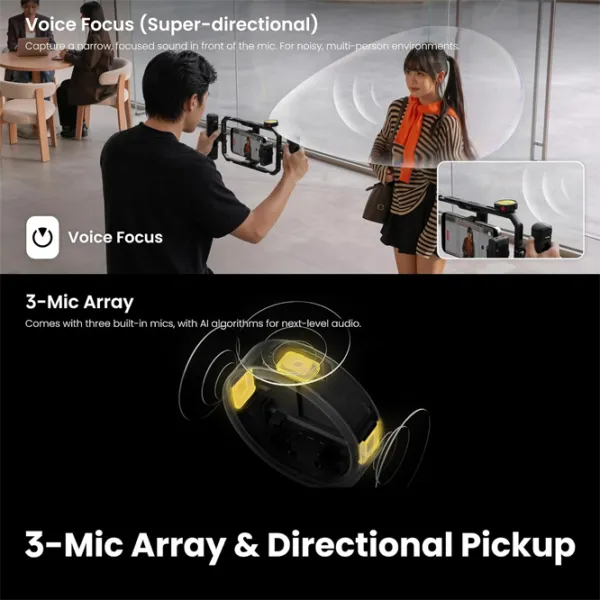 Микрофон Insta360 Mic Pro (2 TX + 1 RX + Charging Case) Черный photo 3