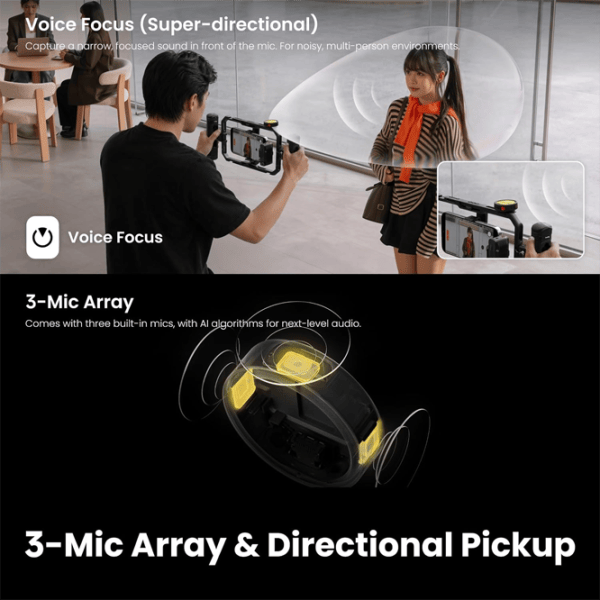 Микрофон Insta360 Mic Pro (1 TX + 1 RX) Черный photo 3