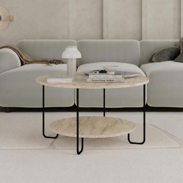 Măsuță de cafea Showdeko Corro M.SH.20963.9 Travertine photo 2