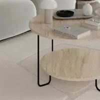 Măsuță de cafea Showdeko Corro M.SH.20963.9 Travertine photo 4