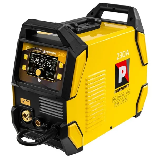 Сварочный аппарат Powermat SYENERGY 220 В полуавтоматическая (MIG/MAG), ручная дуговая (MMA), аргонно-дуговая (TIG) / Желтый photo 3