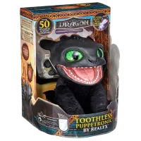 Jucărie interactivă Real FX How to Train Your Dragon Toothless Puppetronic HTTYD100101 6+ / Green Black