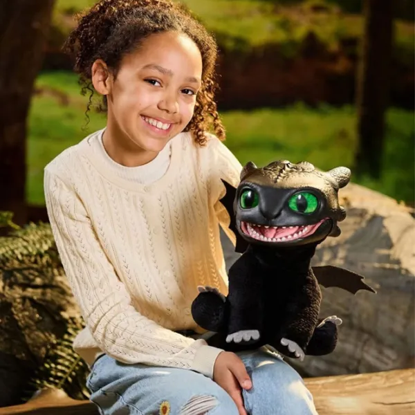 Jucărie interactivă Real FX How to Train Your Dragon Toothless Puppetronic HTTYD100101 6+ / Green Black photo 7
