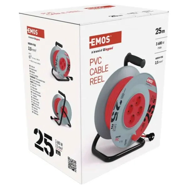Удлинитель на катушке EMOS P09225M 25 м Серый photo 5