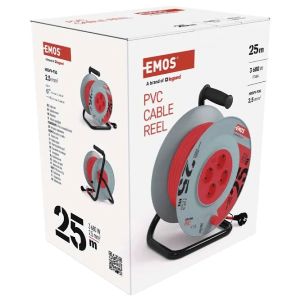 Удлинитель на катушке EMOS P09225M 25 м Серый photo 5