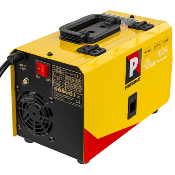 Сварочный аппарат Powermat PM-PAS-180L 220 В полуавтоматическая (MIG/MAG), ручная дуговая (MMA), аргонно-дуговая (TIG) / Желтый photo 3