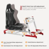 Scaun Gaming LUMI Racing Simulator Cockpit Red White photo 2