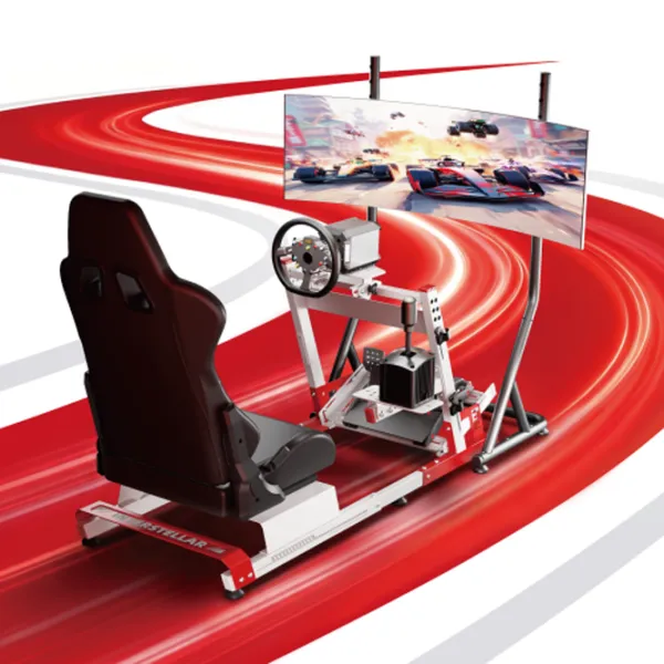 Scaun Gaming LUMI Racing Simulator Cockpit Red White photo 2