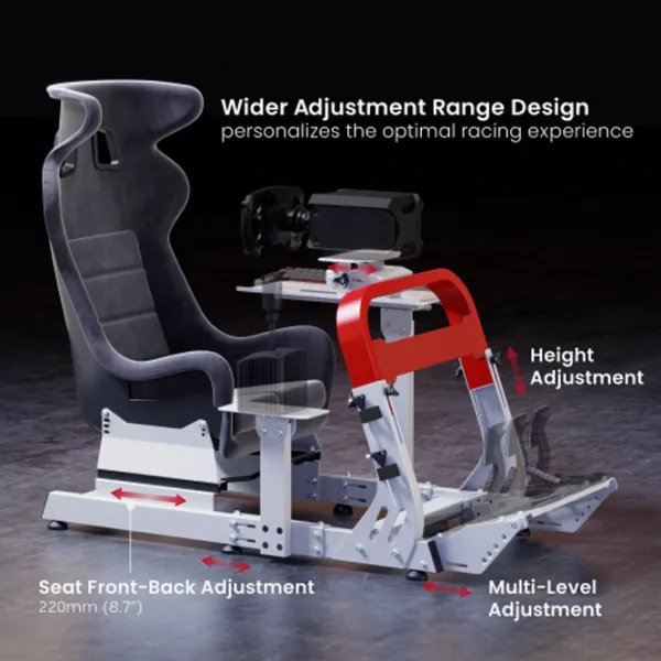 Игровое кресло LUMI Racing Simulator Cockpit Красный Белый photo 4