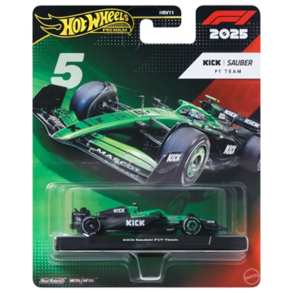 Машинка Mattel Premium Kick Sauber 2025 Formula 1® JKD89  / / Черный Зеленый photo 1