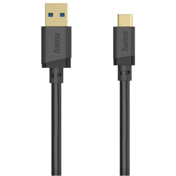 Кабель данных Hama USB Type-C + USB Type-A 0.75 м / Черный photo 1