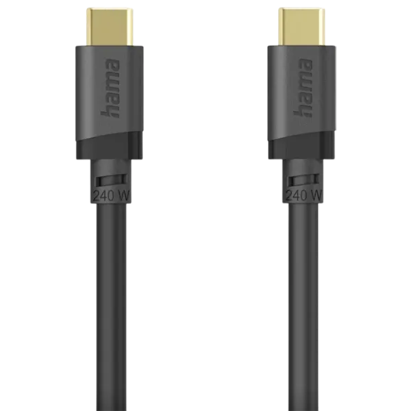 Cablu de date Hama USB Type-C + USB Type-C 1.5 m / Black photo 1