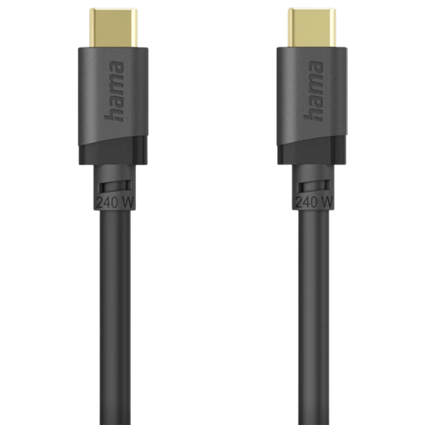 Cablu de date Hama USB Type-C + USB Type-C 1.5 m / Black photo 1