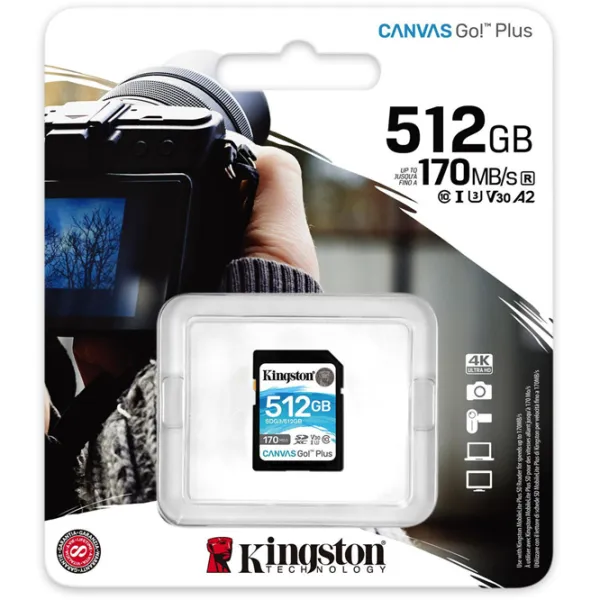 Card memorie Kingston Canvas Go! Plus 512 GB SD / UHS-I (U3) photo 3