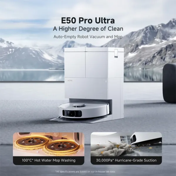 Aspirator Robot Mova E50 Pro Ultra 5200 mAh / White photo 2