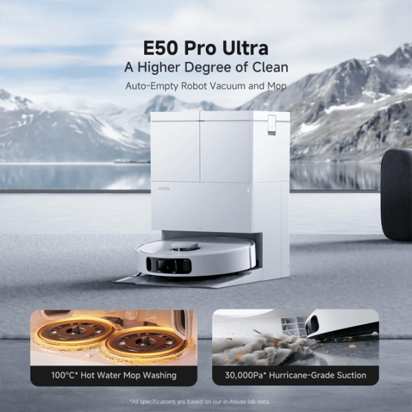 Aspirator Robot Mova E50 Pro Ultra 5200 mAh / White photo 2