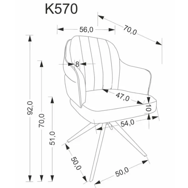 Scaun de bucătărie AG K570 Stofă/ Gray Black photo 2