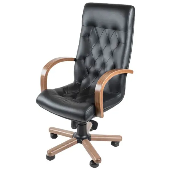 Fotoliu de birou AG Fidel Extra LE-A Piele naturală / Black Brown photo 2