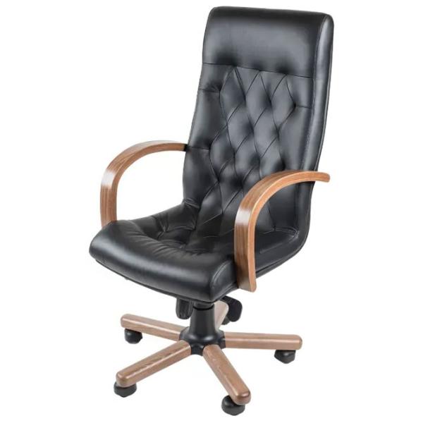 Fotoliu de birou AG Fidel Extra LE-A Piele naturală / Black Brown photo 2