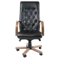 Fotoliu de birou AG Fidel Extra LE-A Piele naturală / Black Brown photo 3