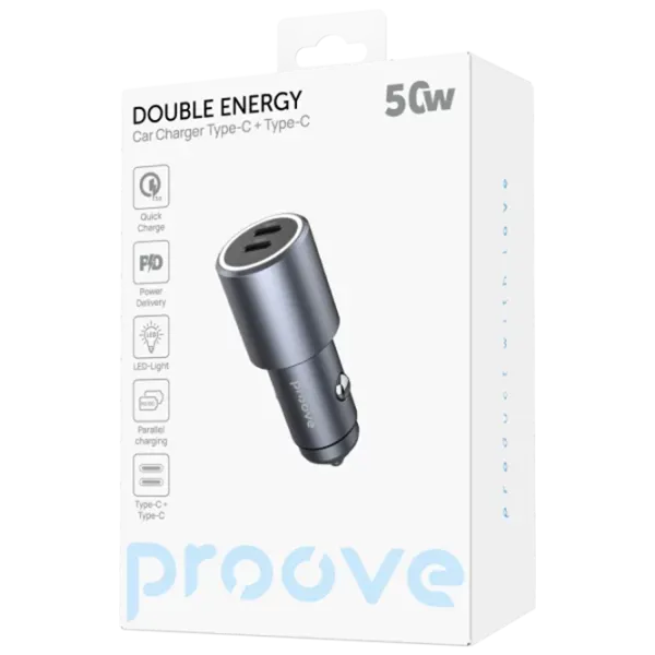 Автомобильное зарядное устройство Proove Double Energy 3 A / Серый photo 5