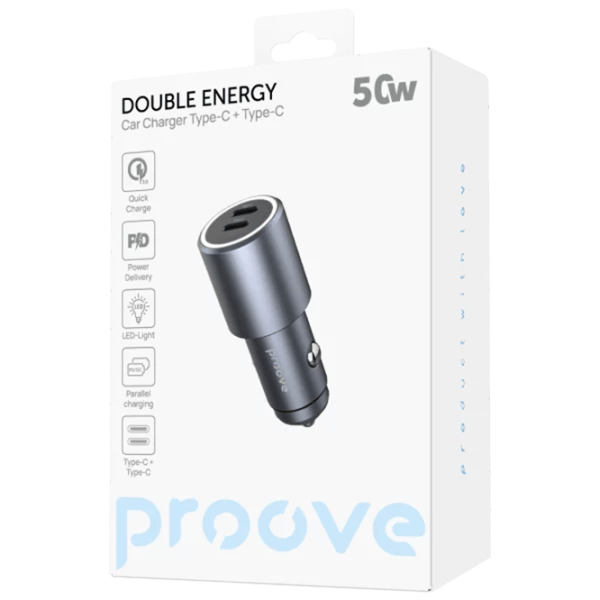 Автомобильное зарядное устройство Proove Double Energy 3 A / Серый photo 5
