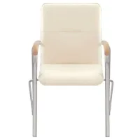 Scaun de birou AG Samba Chrome V-4 Piele artificială/ Beige Silver photo 2