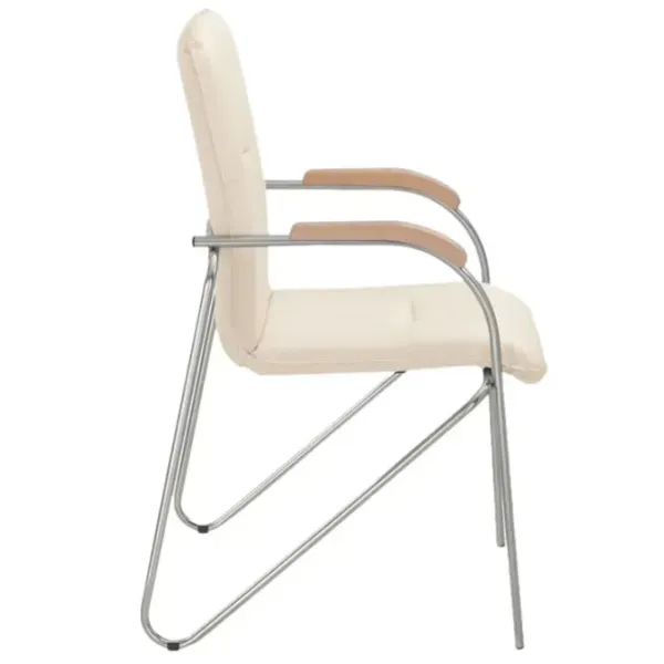 Scaun de birou AG Samba Chrome V-4 Piele artificială/ Beige Silver photo 3