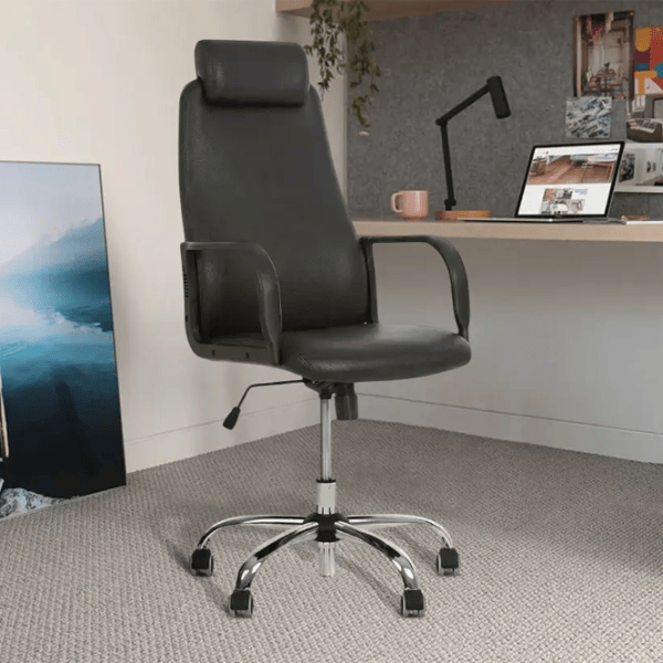 Fotoliu de birou AG Diplomat KD HR TILT CHR68 ECO-30 Stofă/ Black Silver photo 4
