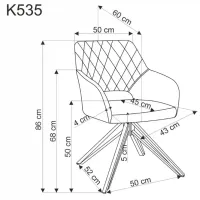 Scaun de birou AG K535 Stofă/ Beige Black photo 6
