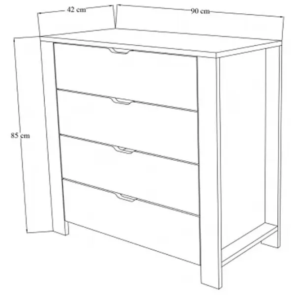 Comodă Trendy Nisan 85 x 90 x 42 / LPAL / Alb photo 8