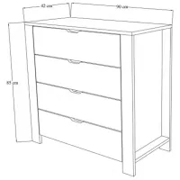 Комод Trendy Nisan 85 x 90 x 42см / ЛДСП / Белый photo 8
