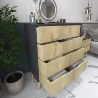 Комод Trendy FLORA 95 x 78 x 45см / ЛДСП / Сапфировый дуб photo 6