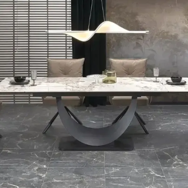 Masă de bucătărie extensibilă AG Fernando MDF/ Marmura Beige photo 7