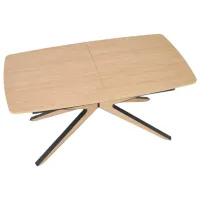 Masă de bucătărie extensibilă AG James MDF/ Lemn natural photo 3