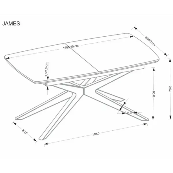 Masă de bucătărie extensibilă AG James MDF/ Lemn natural photo 5