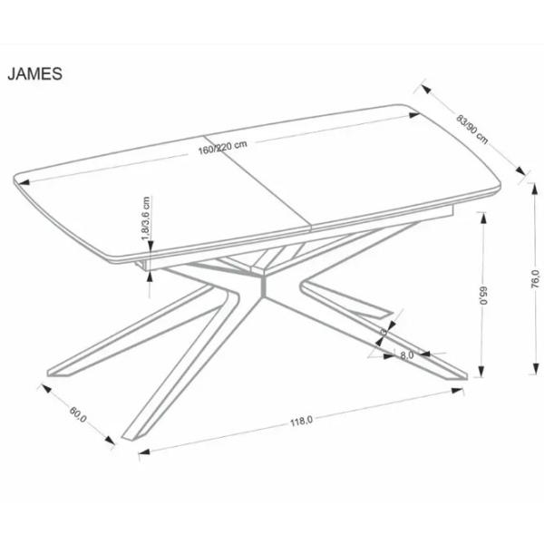 Masă de bucătărie extensibilă AG James MDF/ Lemn natural photo 5