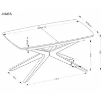 Masă de bucătărie extensibilă AG James MDF/ Lemn natural photo 5