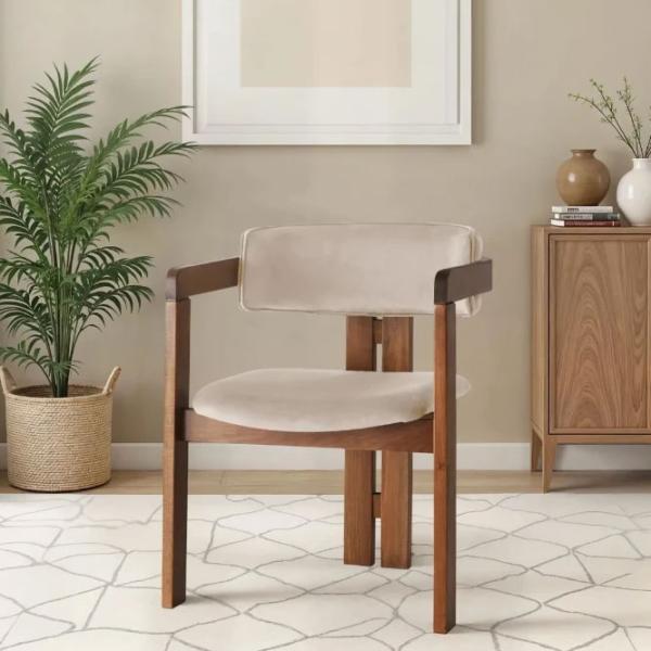 Scaun de bucătărie Trendy CO - 013 Stofă/ Beige Walnut photo 3