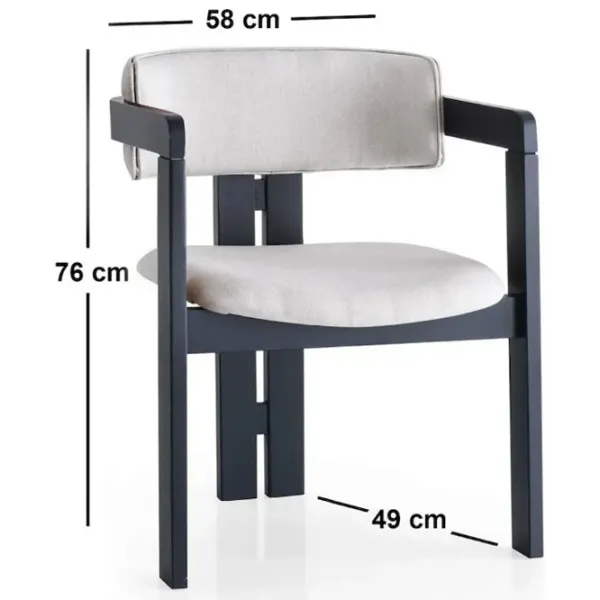 Scaun de bucătărie Trendy CO - 045 Stofă/ Cream Black photo 3
