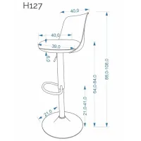 Барный стул AG H127 Ткань / Металл / Черный photo 8