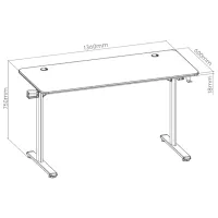 Masă gaming LUMI GMD08-2 MDF / Black photo 6